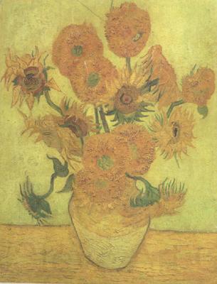 Vincent Van Gogh Still life Vase with Fourteen Sunflowers (nn04) Norge oil painting art